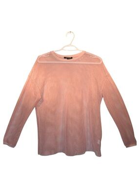 Light Pink Mesh Long Sleeve Top